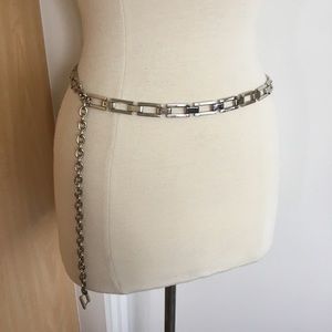 Silver Rectangular Chain Belt